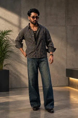 Men’s Relaxed Fit Washed Blue Jeans